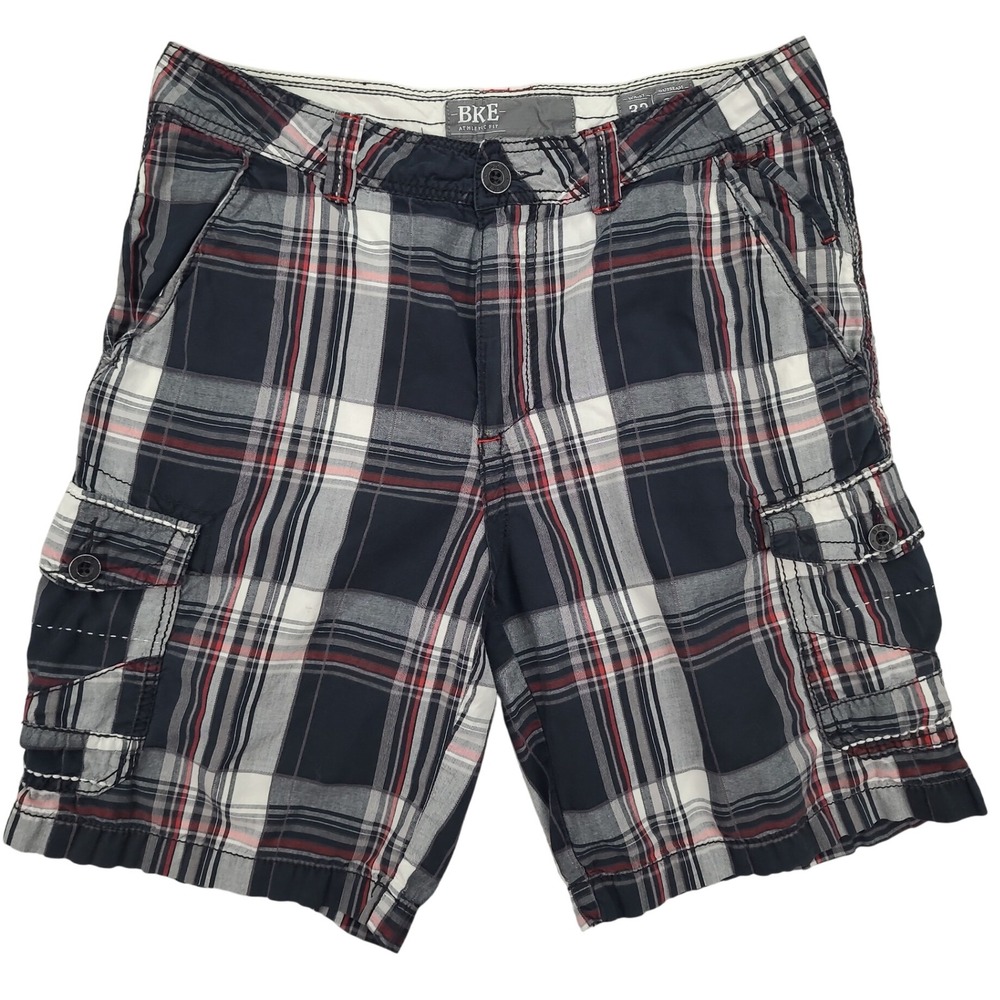 BKE Buckle Mens Tecoma Plaid‎ Cargo Shorts Casual Comfort Pockets Mens Size 32